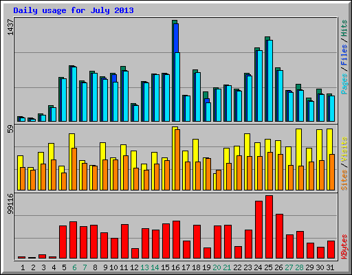 Daily usage for July 2013