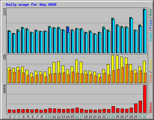 Daily usage for May 2020