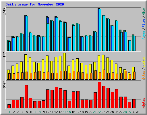 Daily usage for November 2020