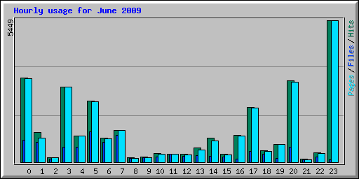 Hourly usage for June 2009