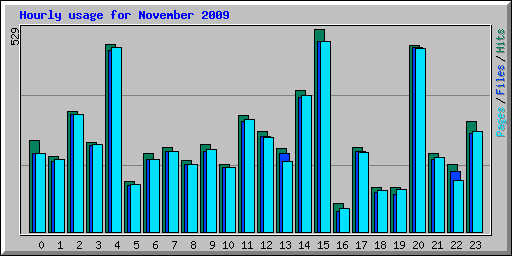 Hourly usage for November 2009