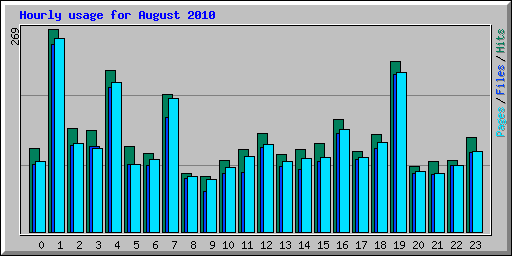 Hourly usage for August 2010