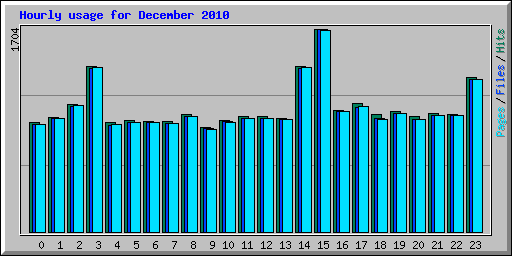 Hourly usage for December 2010