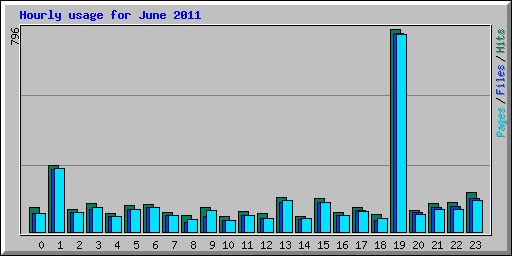 Hourly usage for June 2011