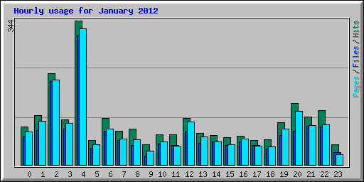 Hourly usage for January 2012