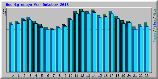 Hourly usage for October 2013