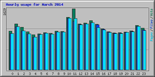 Hourly usage for March 2014