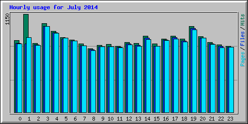 Hourly usage for July 2014