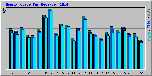 Hourly usage for December 2014