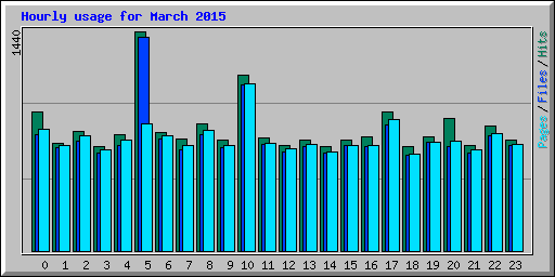 Hourly usage for March 2015