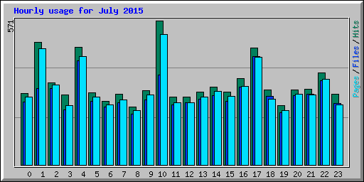 Hourly usage for July 2015