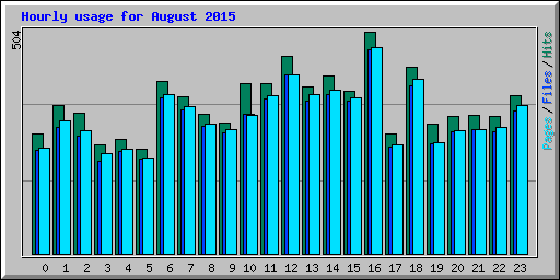 Hourly usage for August 2015