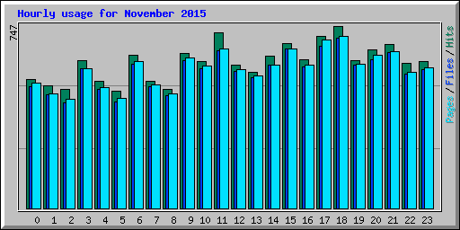 Hourly usage for November 2015