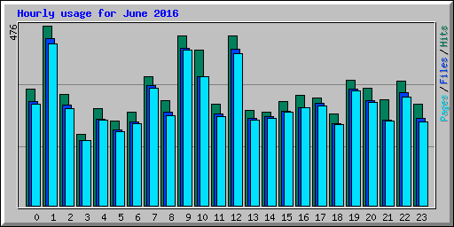 Hourly usage for June 2016