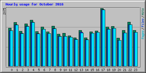 Hourly usage for October 2016