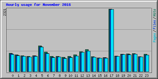 Hourly usage for November 2016