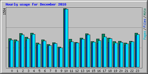 Hourly usage for December 2016