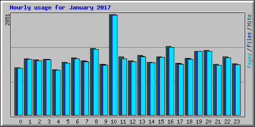 Hourly usage for January 2017