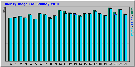 Hourly usage for January 2018