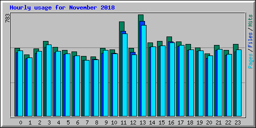 Hourly usage for November 2018