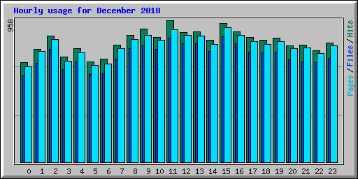 Hourly usage for December 2018