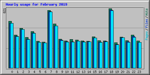 Hourly usage for February 2019