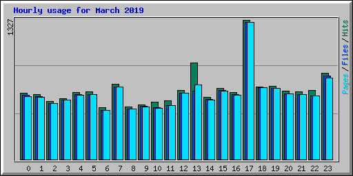 Hourly usage for March 2019