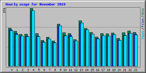 Hourly usage for November 2019