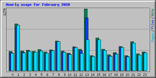 Hourly usage for February 2020