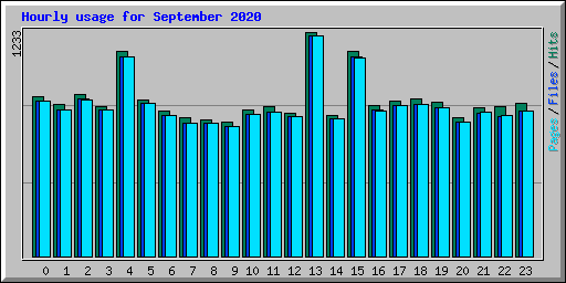 Hourly usage for September 2020