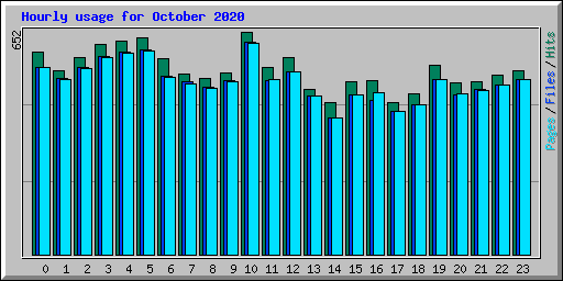 Hourly usage for October 2020